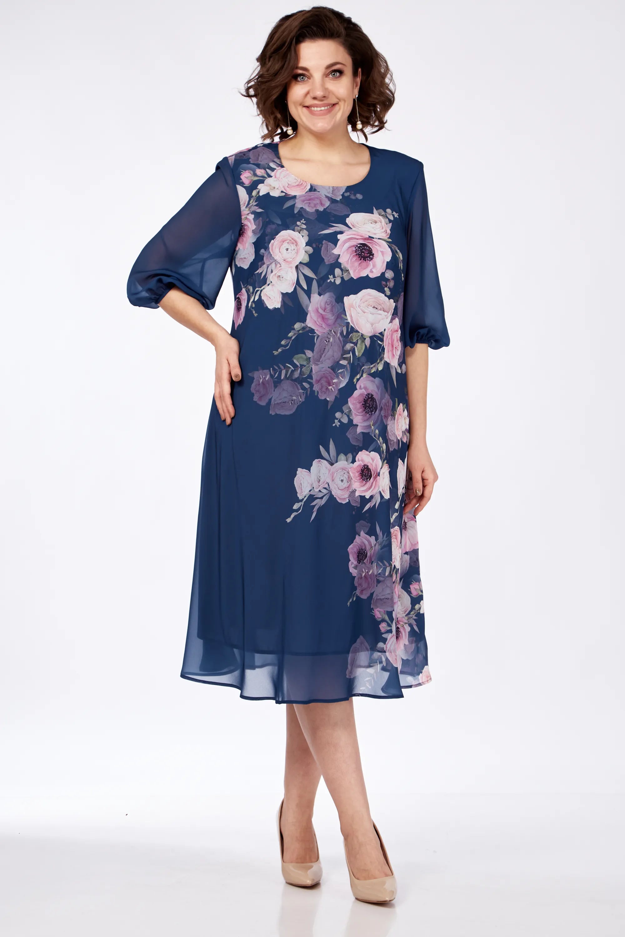 Allison - Elegant Floral Dress-15553263010165-Nancy & Mae Savannah