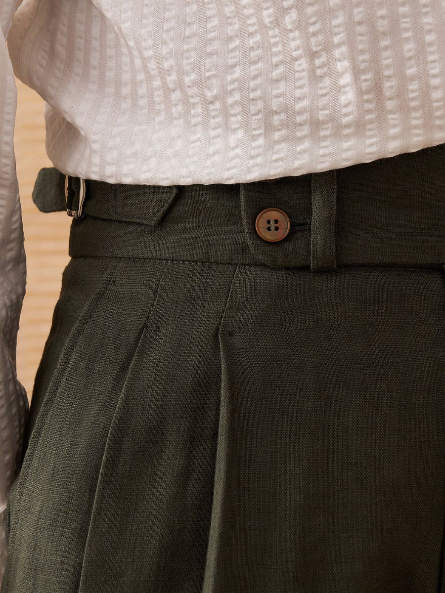 Amalfi High Waist Trousers 100% Linen-15553982497141-Nancy & Mae Savannah