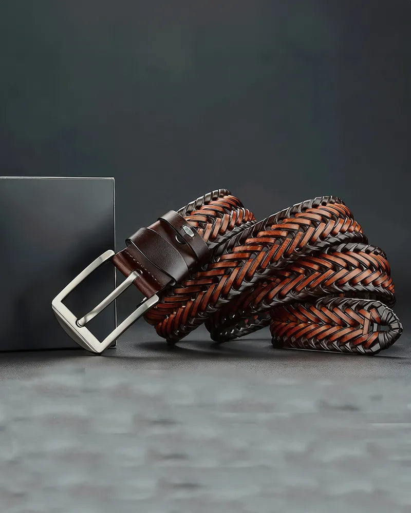 Braided Cowhide Belt-15553981350261-Nancy & Mae Savannah
