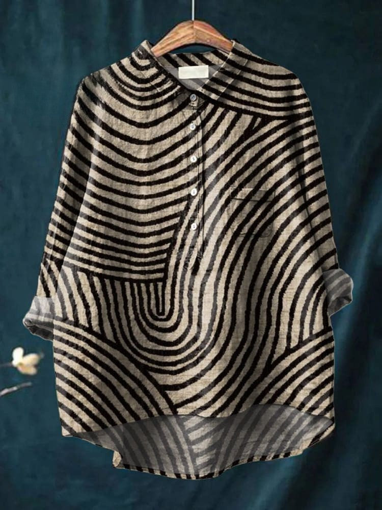 Chloe - Abstract Stripe Shirt-15542213083509-Nancy & Mae Savannah