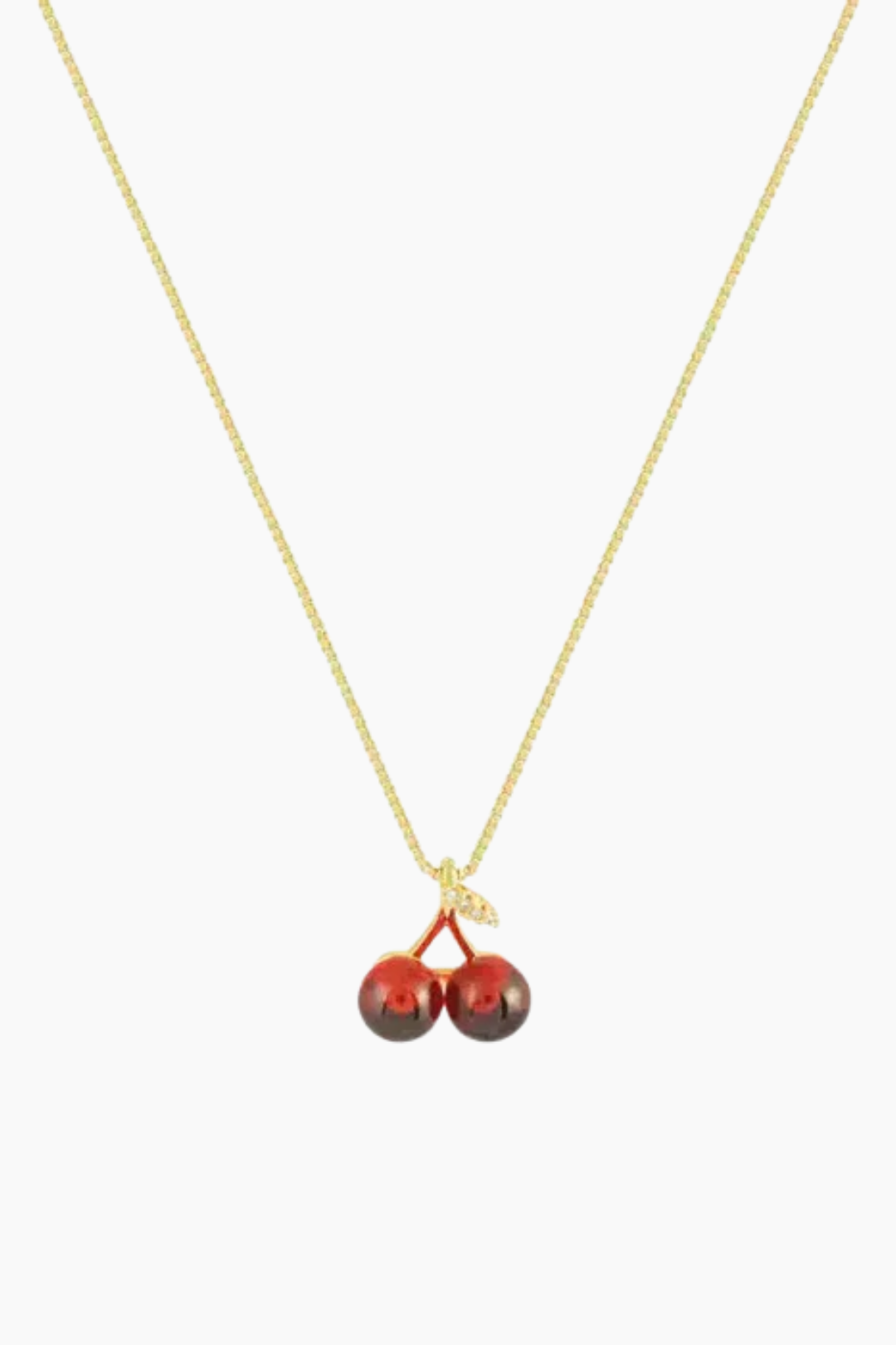 Clarisse – Gold-plated – Cherry charm necklace-15227799929205-Nancy & Mae Savannah