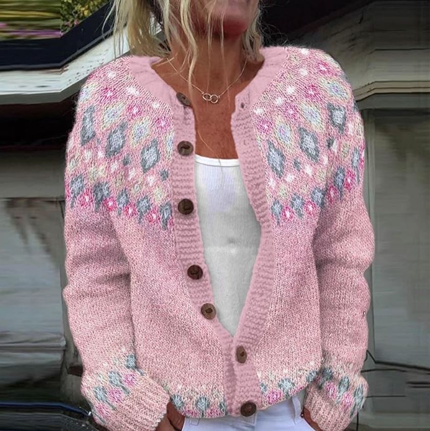 Hazel - Pink Comfort Cardigan-15531112300917-Nancy & Mae Savannah