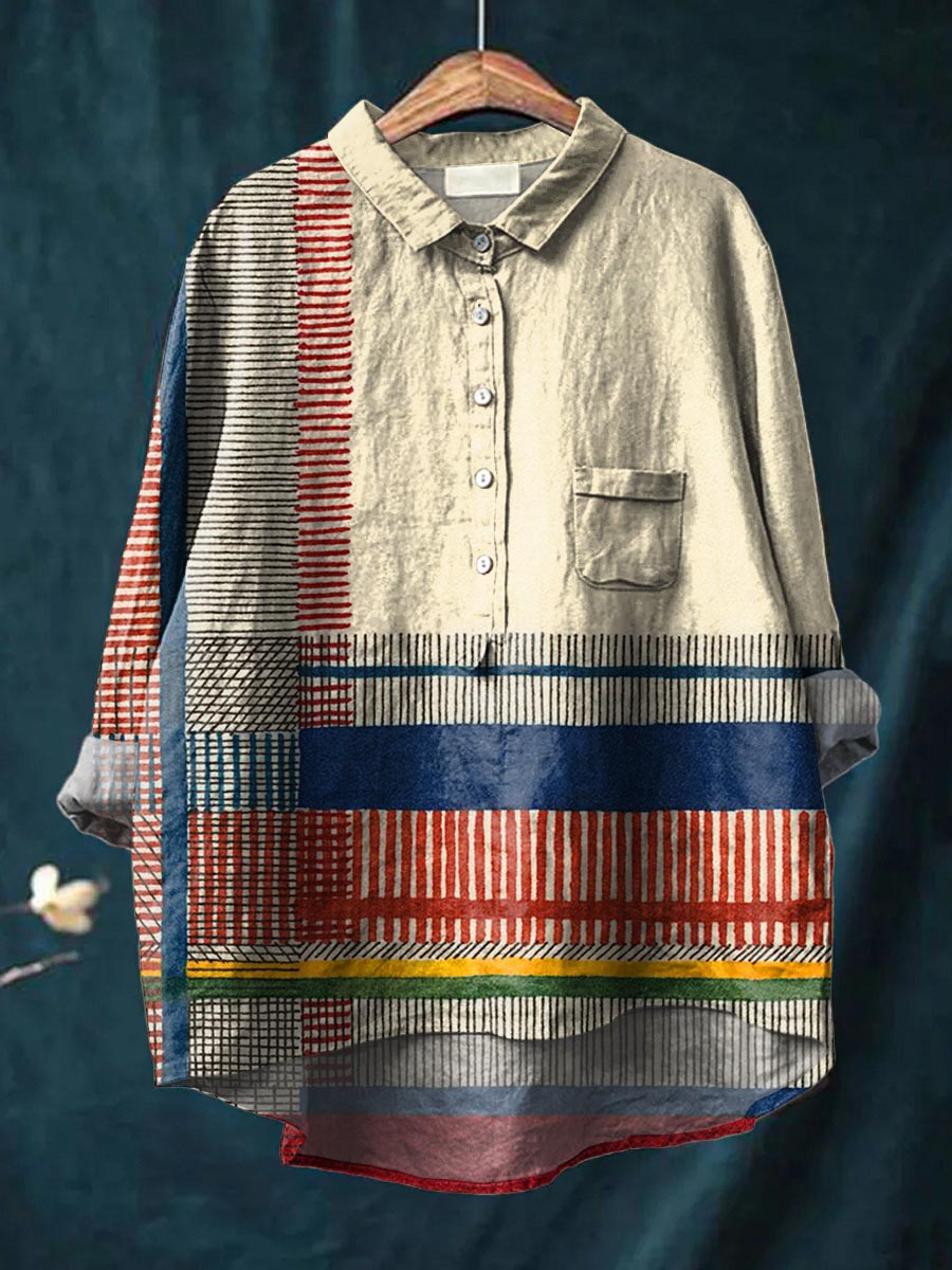 Lena - Artistic Stripes Shirt-15542213738869-Nancy & Mae Savannah