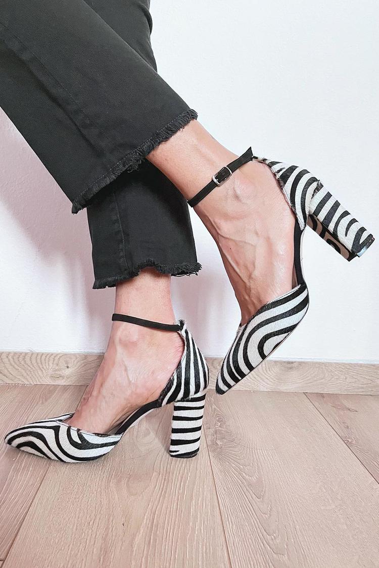 Lydia - Zebra Print Pumps With Ankle Strap-15551040815477-Nancy & Mae Savannah