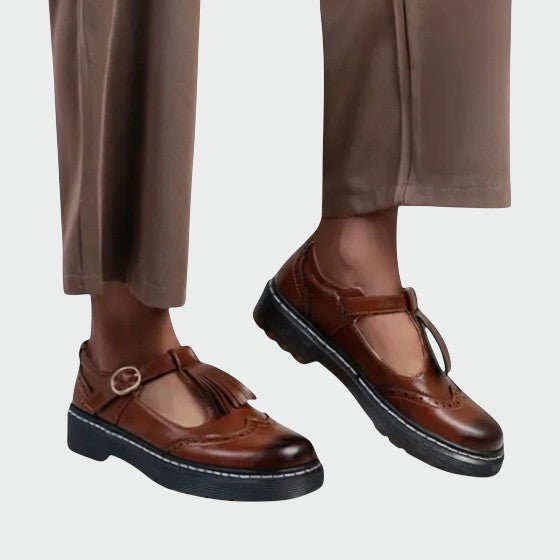 Paloma - Elegante T-Bar Leather Shoes-15519661130101-Nancy & Mae Savannah