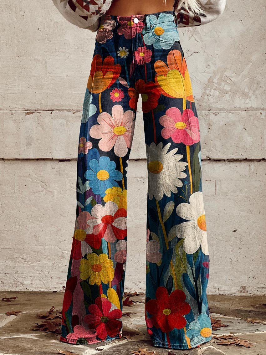 Poppy - Retro Garden Wide-Leg Pants-15531073732981-Nancy & Mae Savannah
