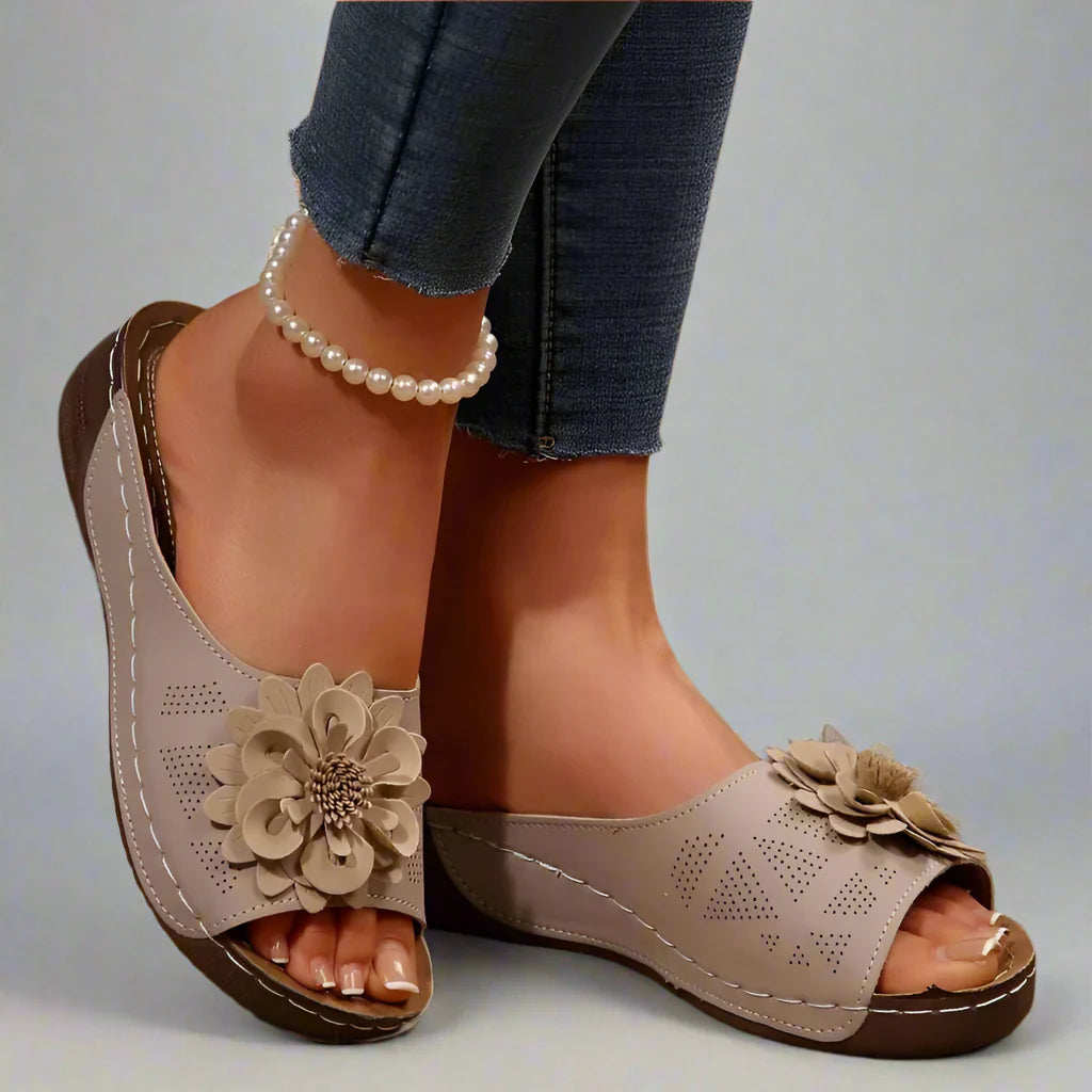 ROSALINA - BLOSSOM LEATHER SLIP-ONS-15560646525301-Nancy & Mae Savannah