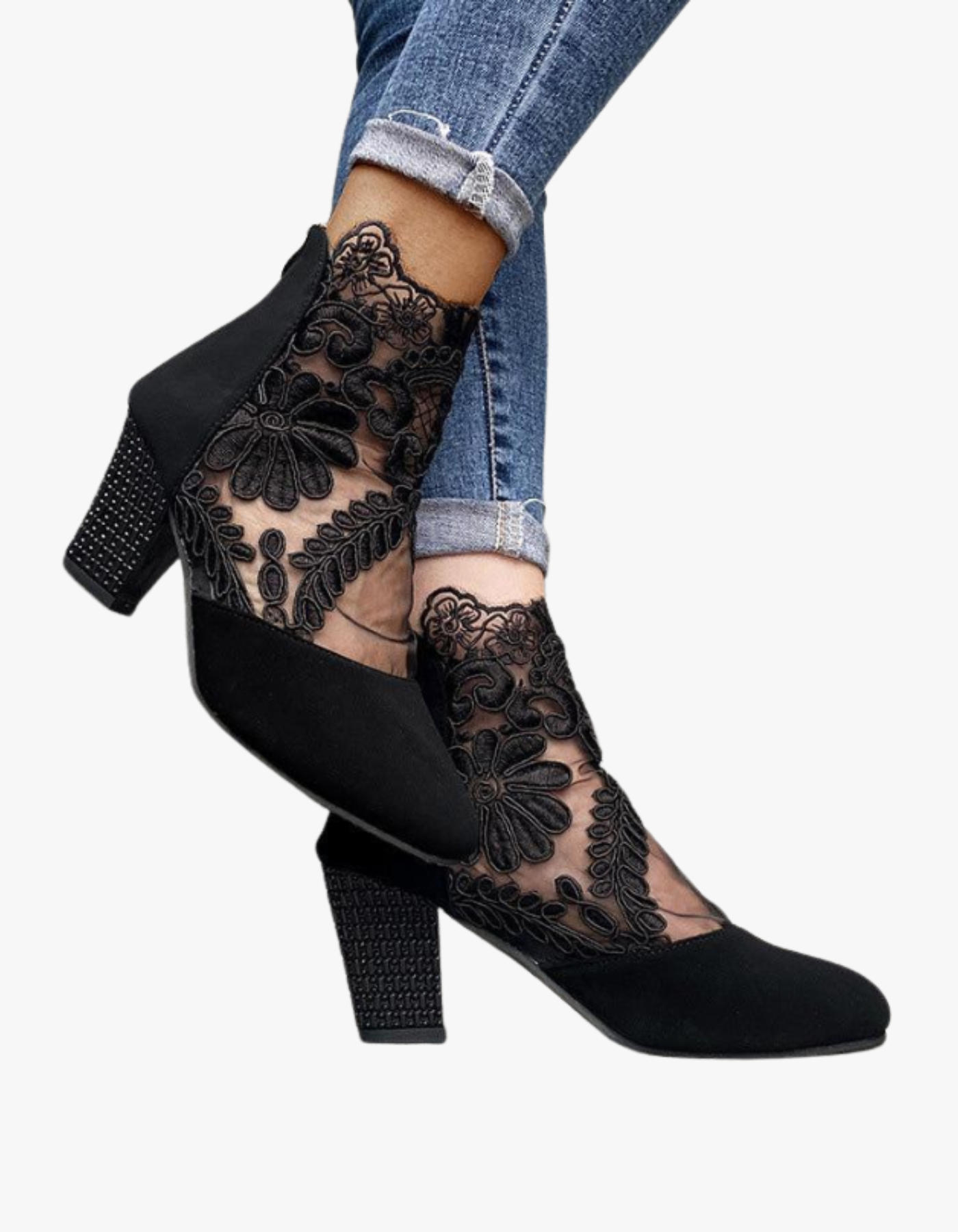 Viviana – Floral mesh – Ankle boots-15133957259637-Nancy & Mae Savannah
