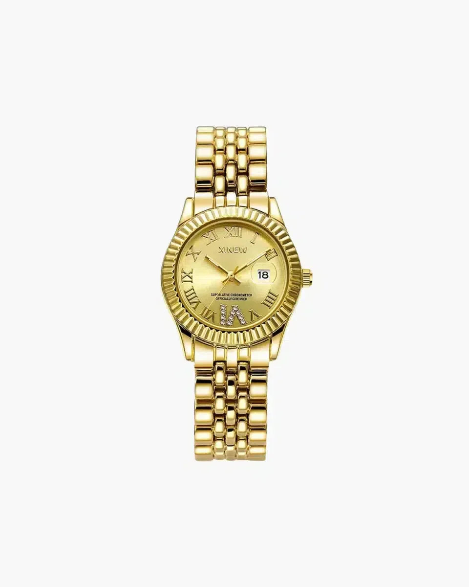 Winslet – Zirconia stones – Gold-tone watch-15233937703285-Nancy & Mae Savannah