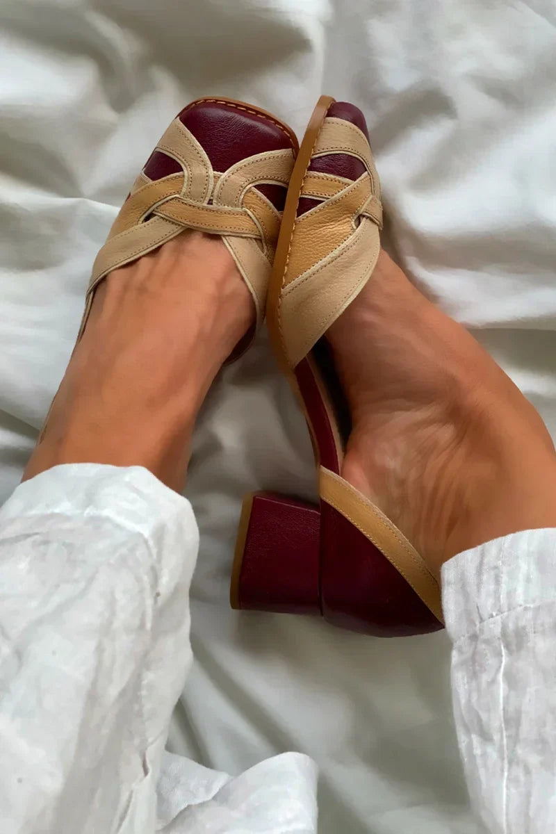 RHEA - TRI-COLOR SLIP-ON FLATS