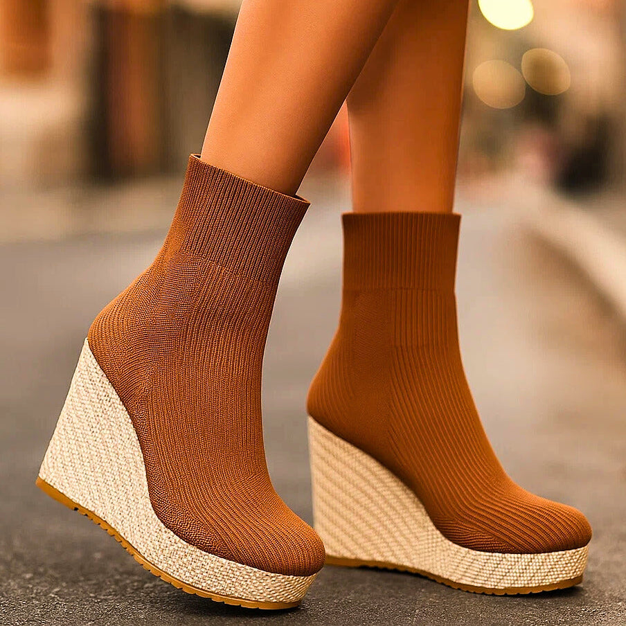 AMENA - KNIT PLATFORM BOOTS-15560642822517-Nancy & Mae Savannah