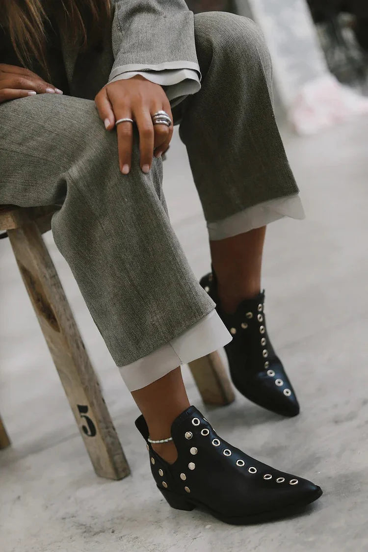 ANTONELLA - POINTED STUDDED ANKLE BOOT-15553869054325-Mirella Fiore