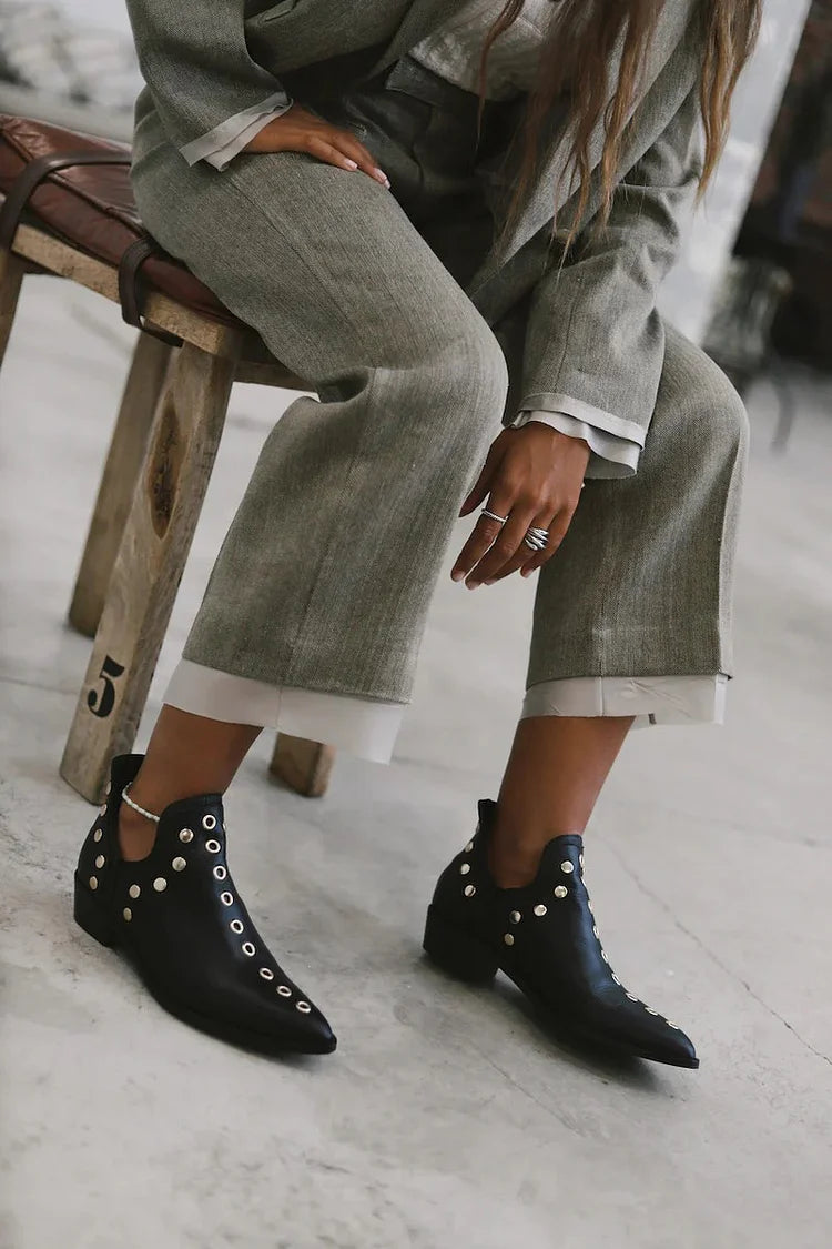 ANTONELLA - POINTED STUDDED ANKLE BOOT-15553869054325-Mirella Fiore