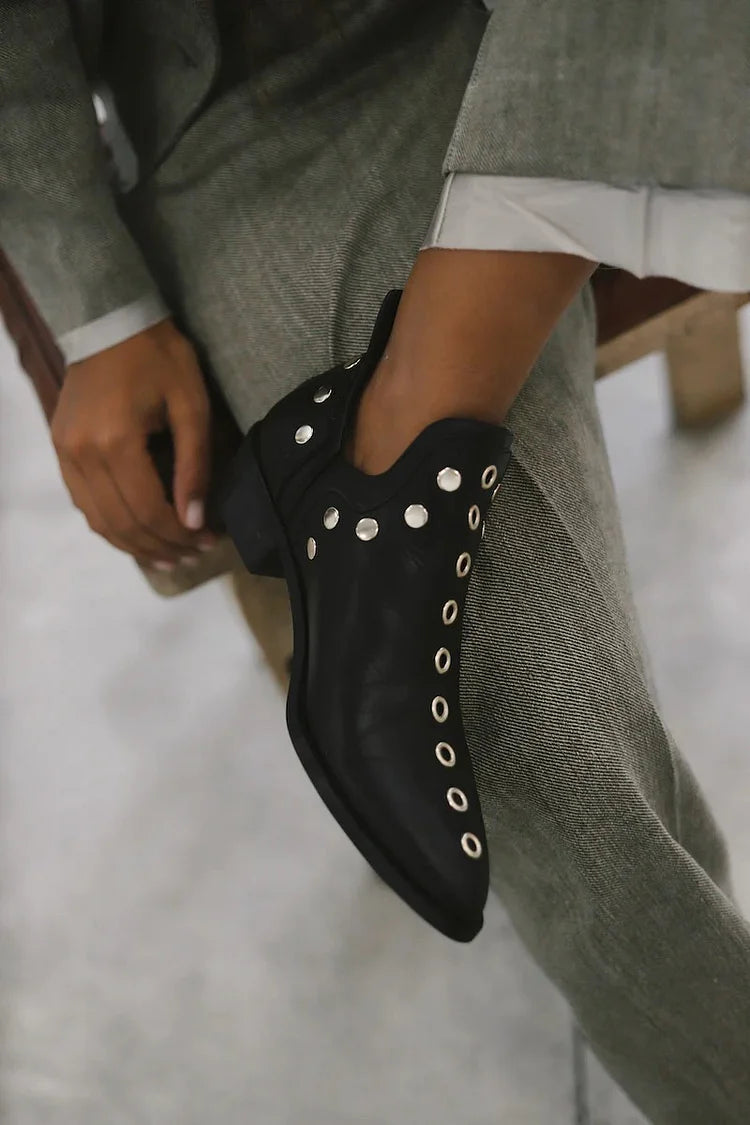 ANTONELLA - POINTED STUDDED ANKLE BOOT-15553869054325-Mirella Fiore