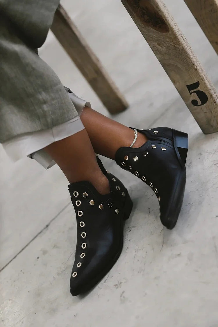ANTONELLA - POINTED STUDDED ANKLE BOOT-15553869054325-Mirella Fiore