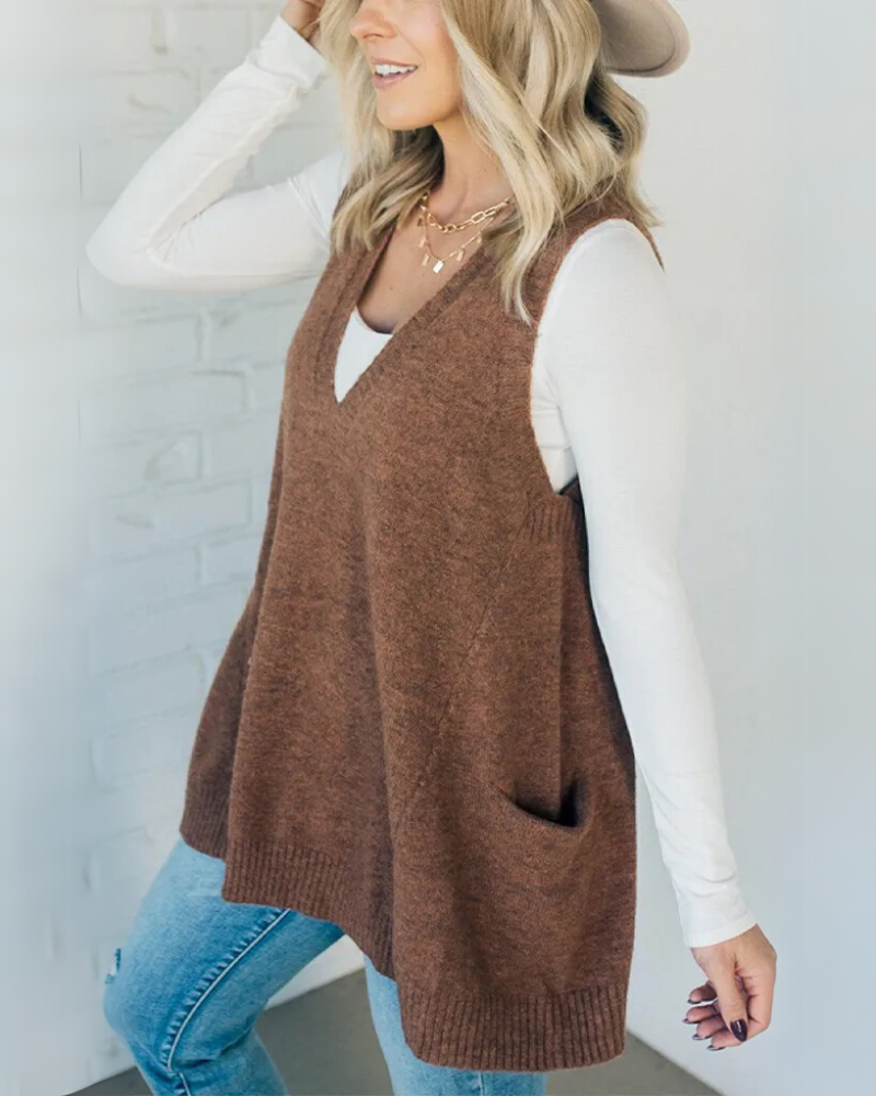 AROLA - Cozy Knit Vest-15519825330549-Nancy & Mae Savannah
