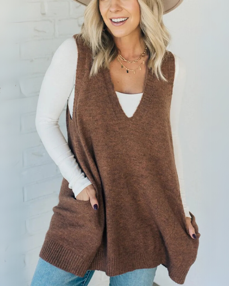 AROLA - Cozy Knit Vest-15519825330549-Nancy & Mae Savannah