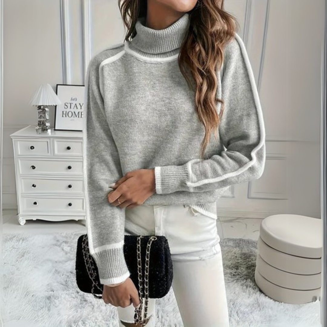 AURORA - Elegant Sweater with a Turtleneck-15519827755381-Mirella Fiore