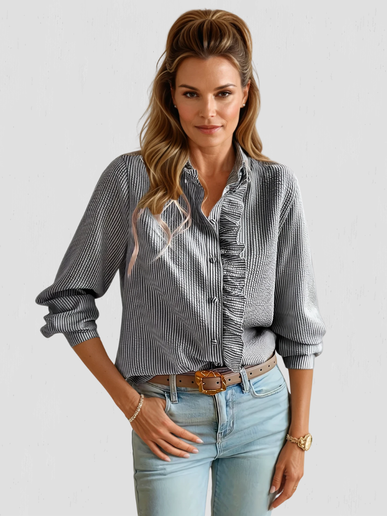 AURORA - RUFFLE BLOUSE-15549013754229-Mirella Fiore
