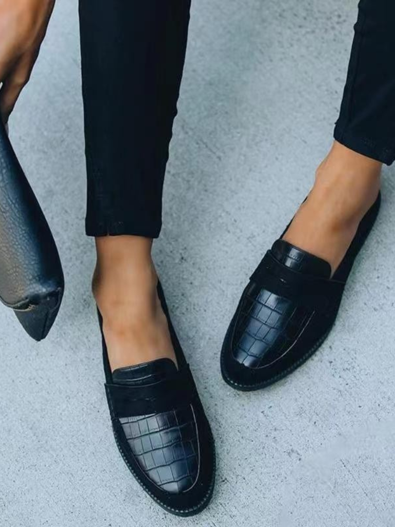 AVA - CROC DETAIL ORTHOPEDIC LOAFERS-15549014999413-Mirella Fiore