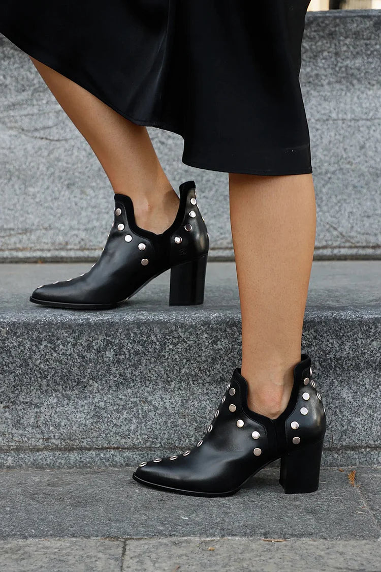 AZALEA - STUDDED ANKLE BOOT WITH WIDE HEEL-15553869283701-Mirella Fiore