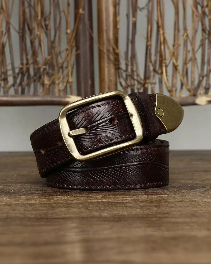 Adam Embossed Leather Belt-15553365541237-Mirella Fiore
