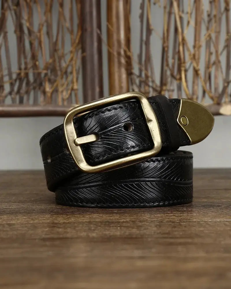 Adam Embossed Leather Belt-15553365541237-Mirella Fiore