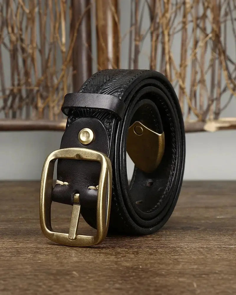 Adam Embossed Leather Belt-15553365541237-Mirella Fiore