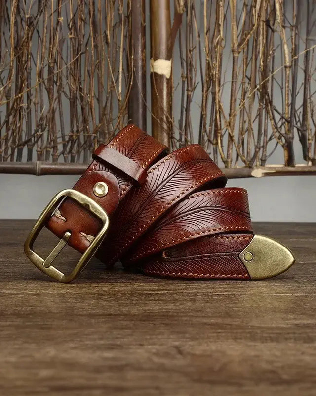 Adam Embossed Leather Belt-15553365541237-Mirella Fiore