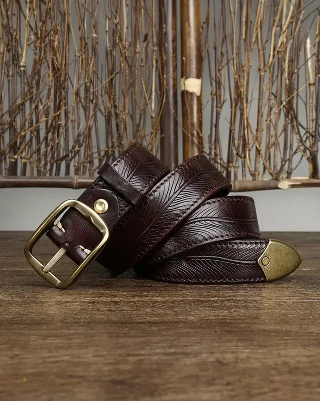 Adam Embossed Leather Belt-15553365541237-Mirella Fiore