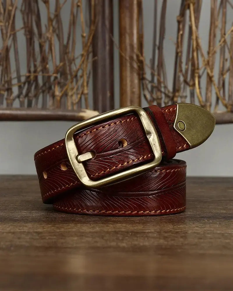 Adam Embossed Leather Belt-15553365541237-Mirella Fiore