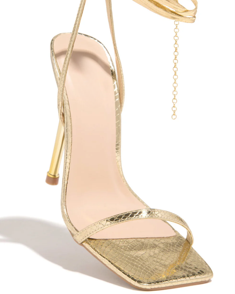 Adrienne – Gold-tone hardware – Ankle chain stiletto heels-15133959750005-Mirella Fiore