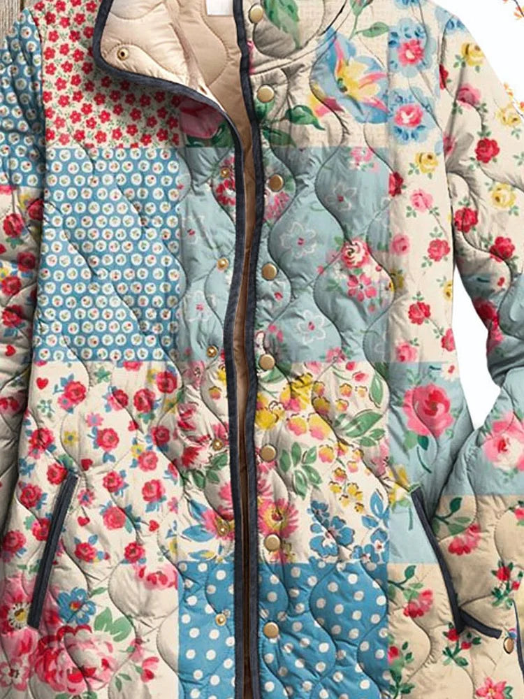 Agatha - Charming Floral Quilted Jacket for Women - Vintage Casual Style-15549061562741-Nancy & Mae Savannah