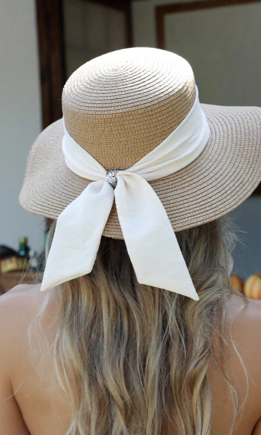 Albinia – White band classic – Straw hat-15133782212981-Mirella Fiore
