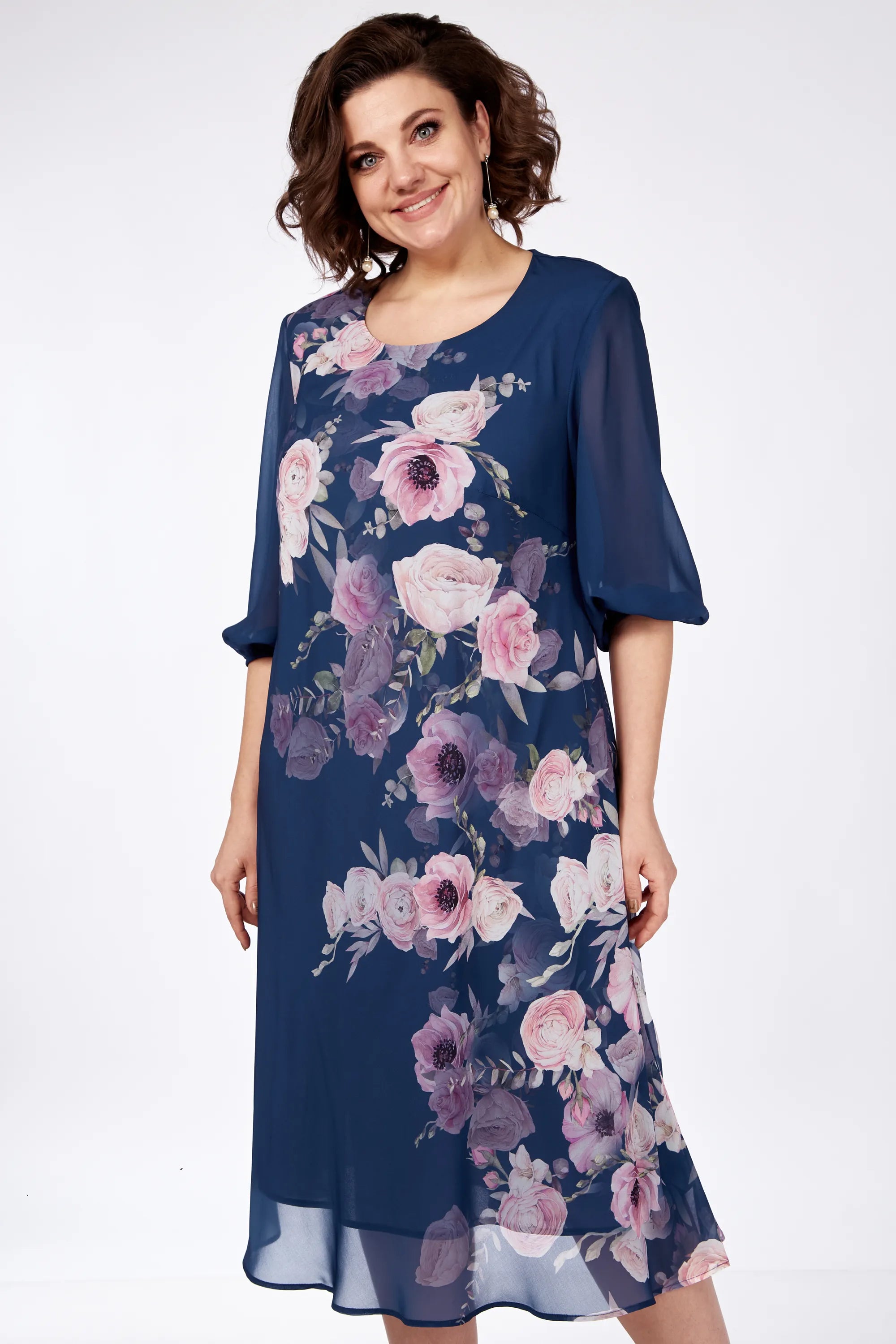 Allison - Elegant Floral Dress-15553263010165-Mirella Fiore