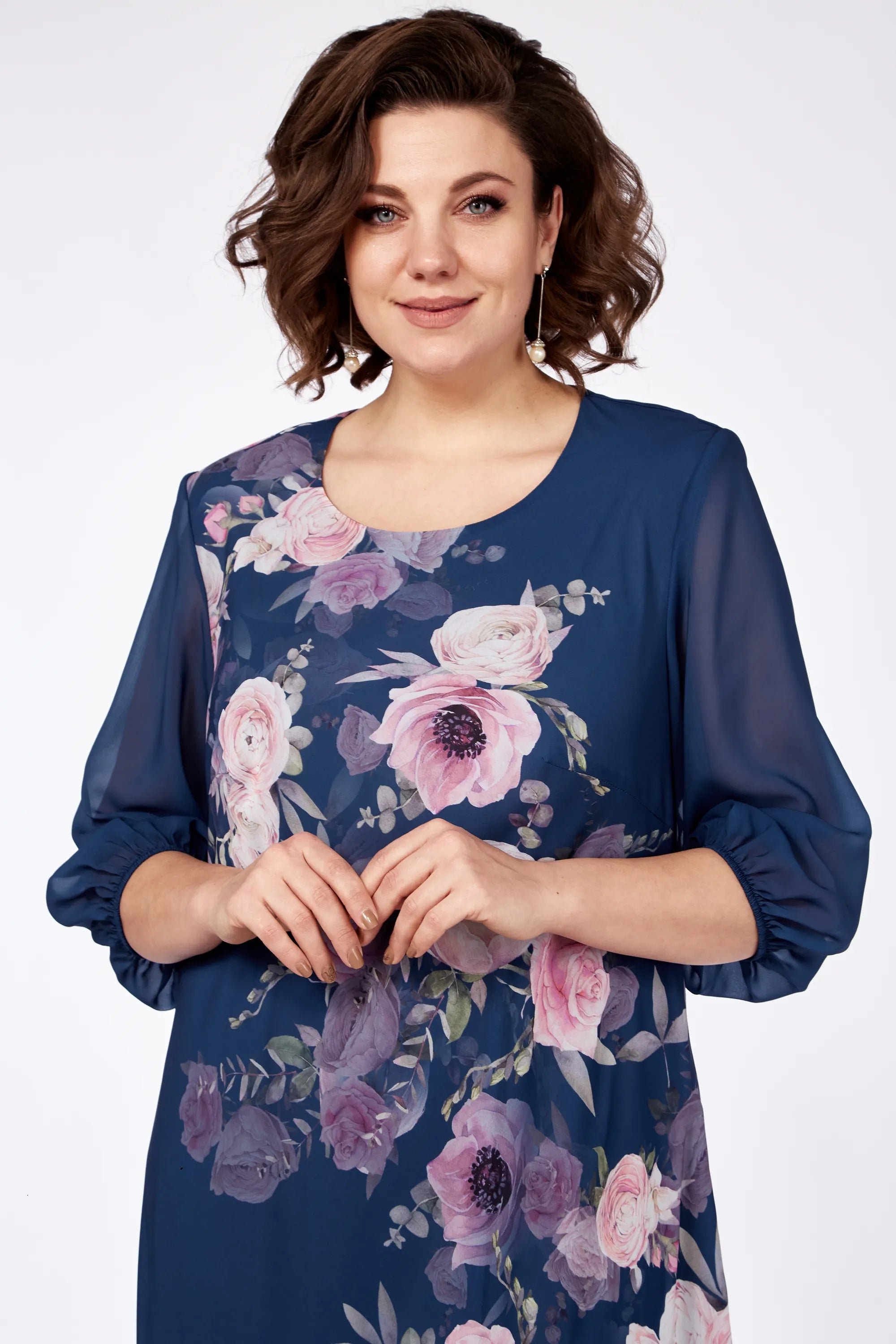 Allison - Elegant Floral Dress-15553263010165-Mirella Fiore