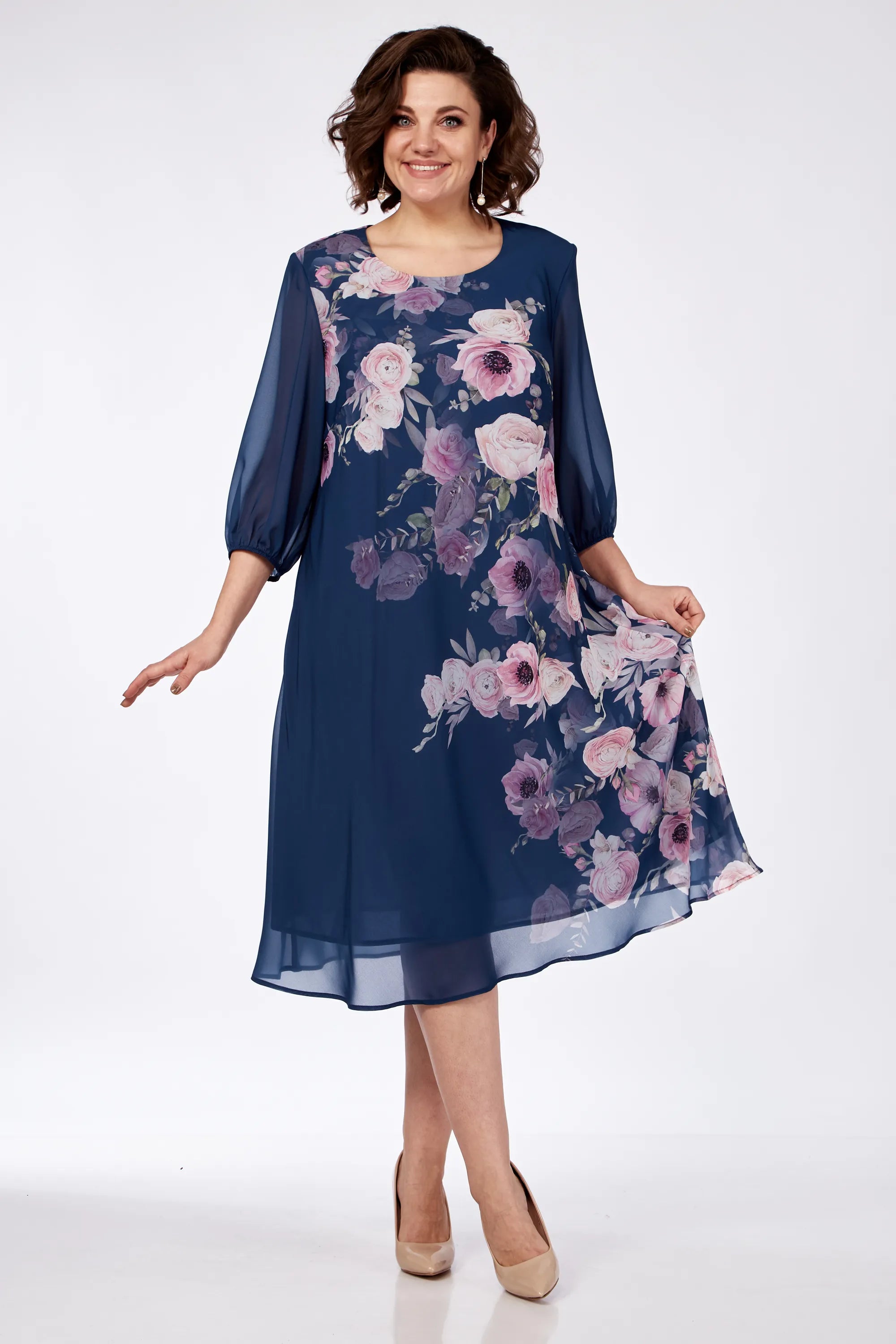 Allison - Elegant Floral Dress-15553263010165-Mirella Fiore