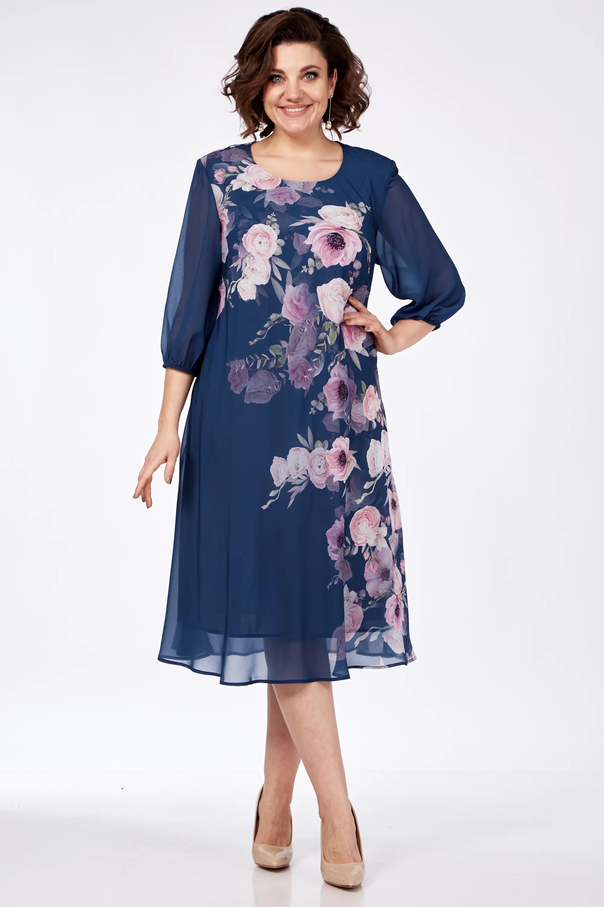 Allison - Elegant Floral Dress-15553263010165-Mirella Fiore