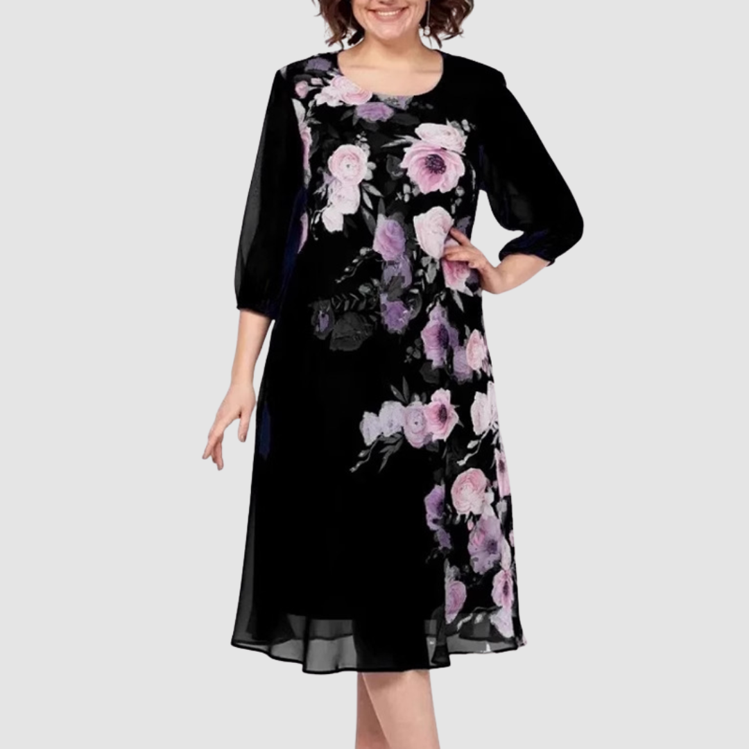 Allison - Elegant Floral Dress-15553263010165-Mirella Fiore