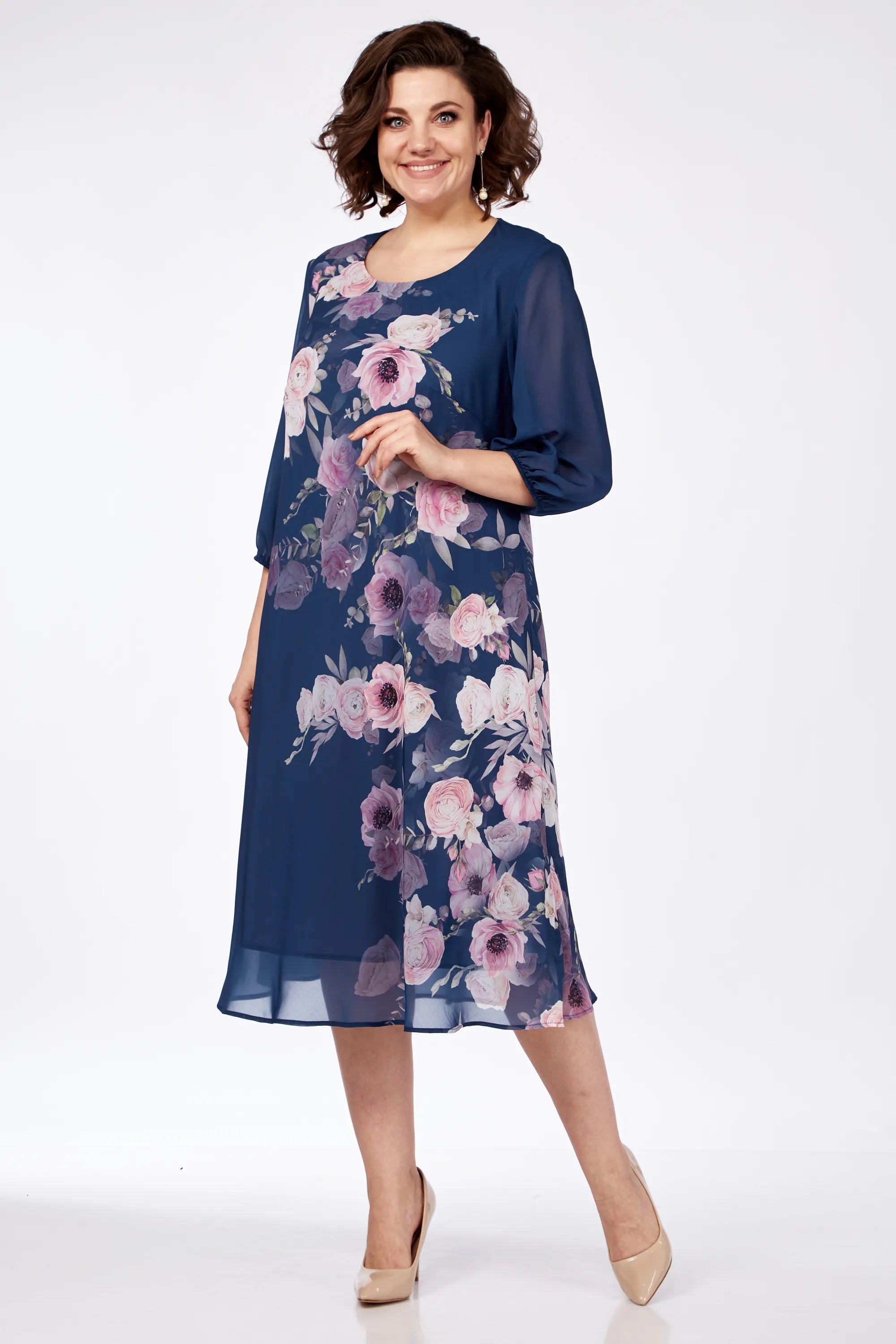 Allison - Elegant Floral Dress-15553263010165-Nancy & Mae Savannah