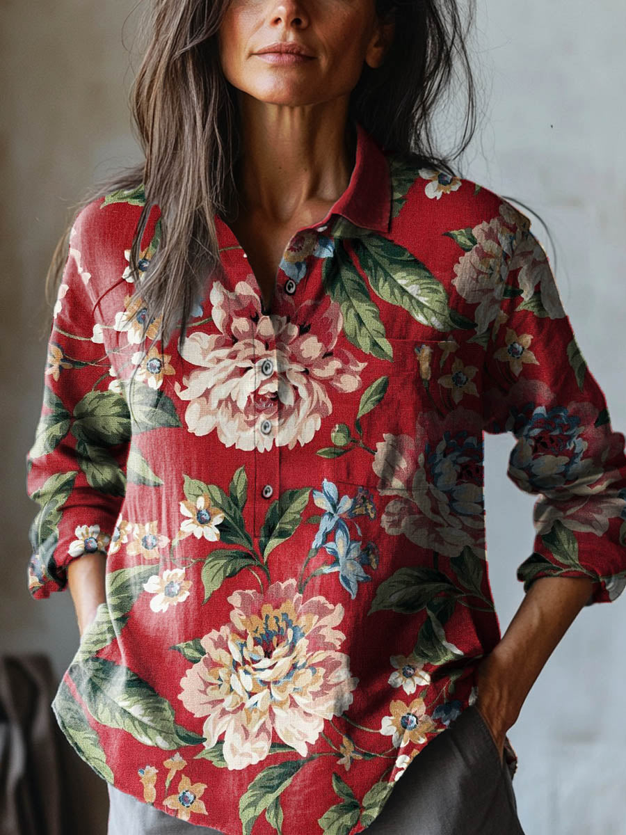 Allyson - Floral Button Blouse-15542195192181-Mirella Fiore