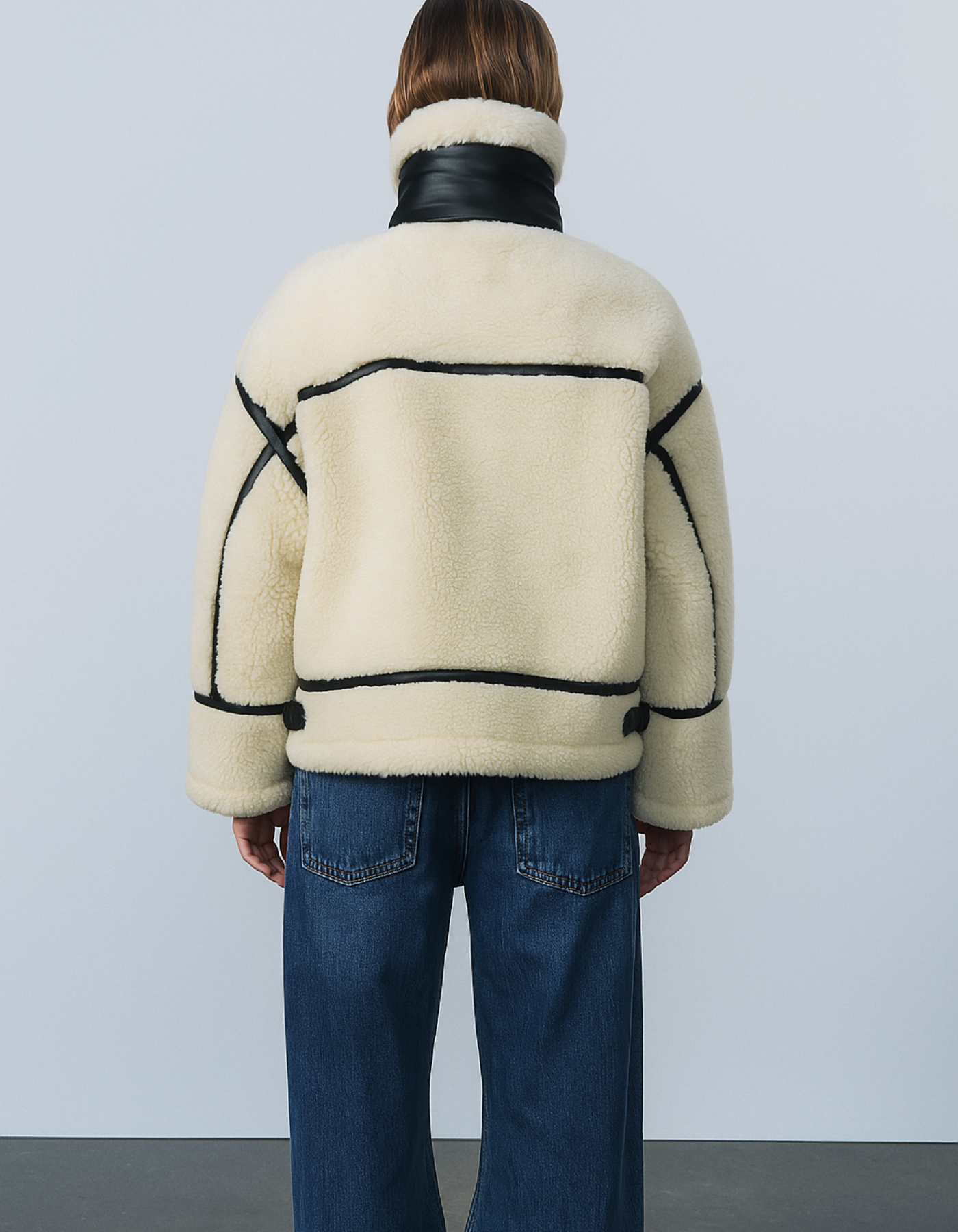 Alvarine – Contrast trim – Shearling jacket-15425982988661-Mirella Fiore