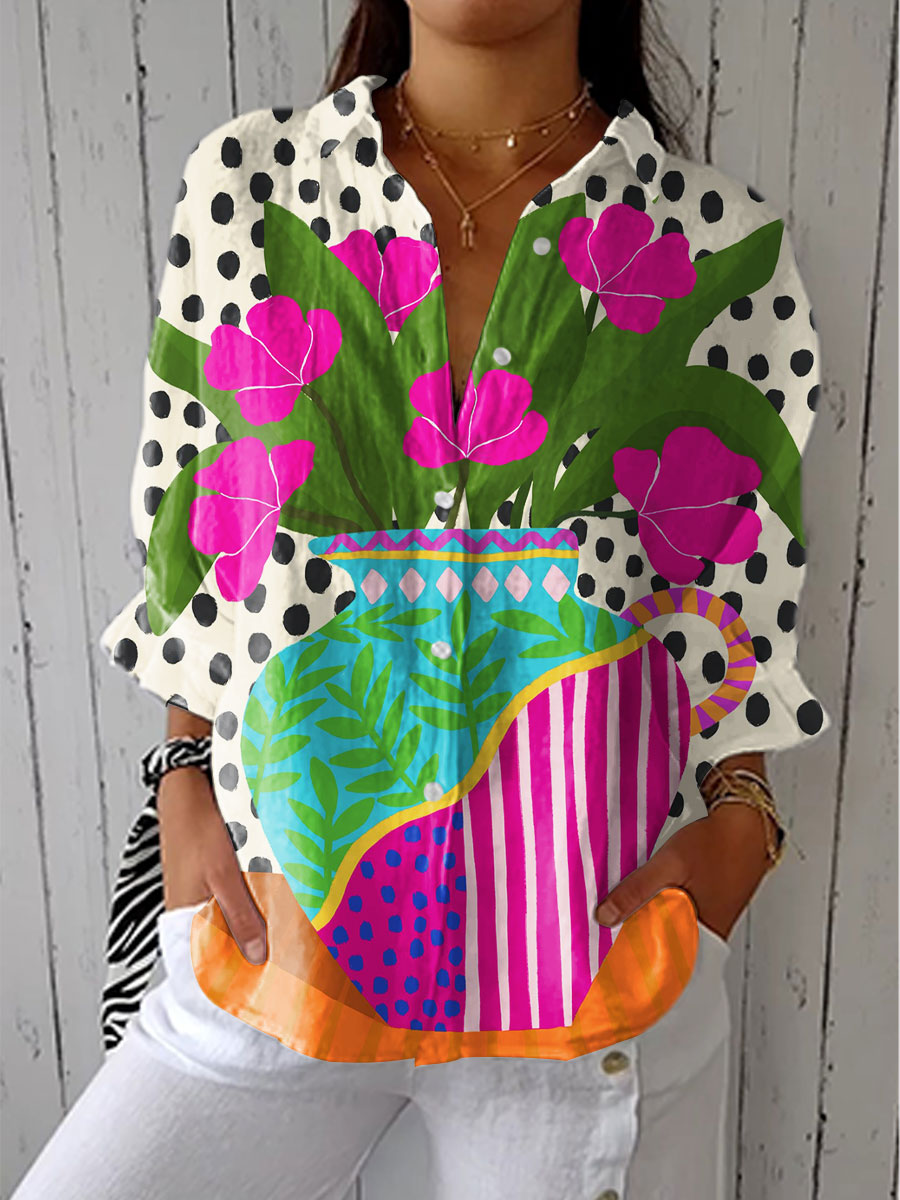 Amara - Blooming Vase Blouse-15542180381045-Mirella Fiore