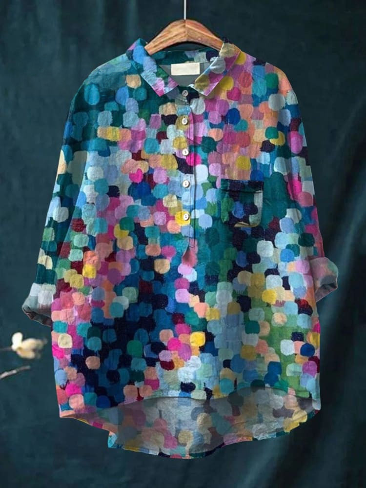 Amara - Colourful Dot Print Shirt-15542213935477-Mirella Fiore