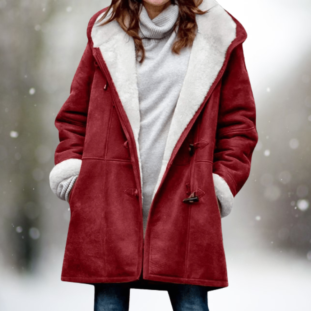 Amara - Premium Suede Fleece Hooded Jacket-15518868046197-Mirella Fiore
