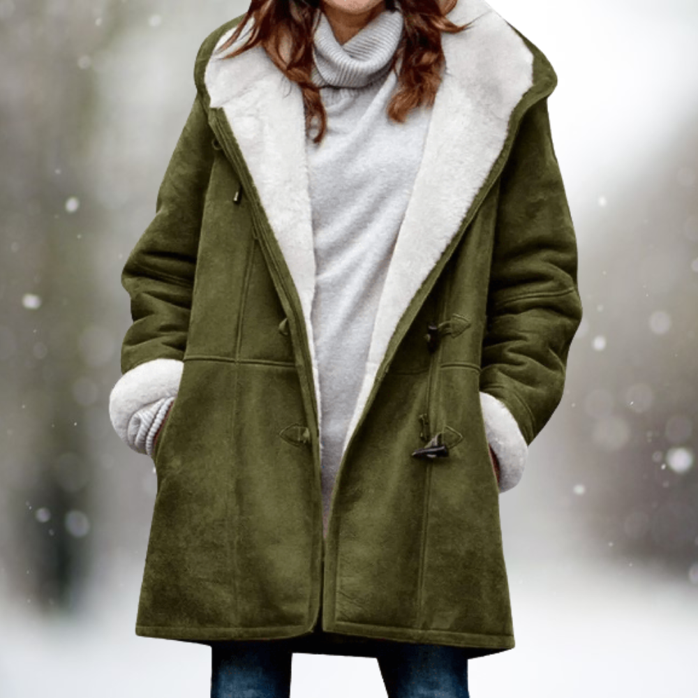 Amara - Premium Suede Fleece Hooded Jacket-15518868046197-Mirella Fiore