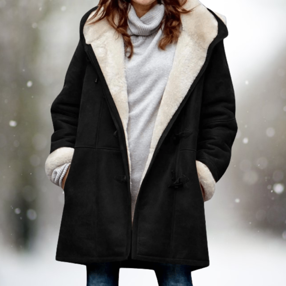 Amara - Premium Suede Fleece Hooded Jacket-15518868046197-Mirella Fiore