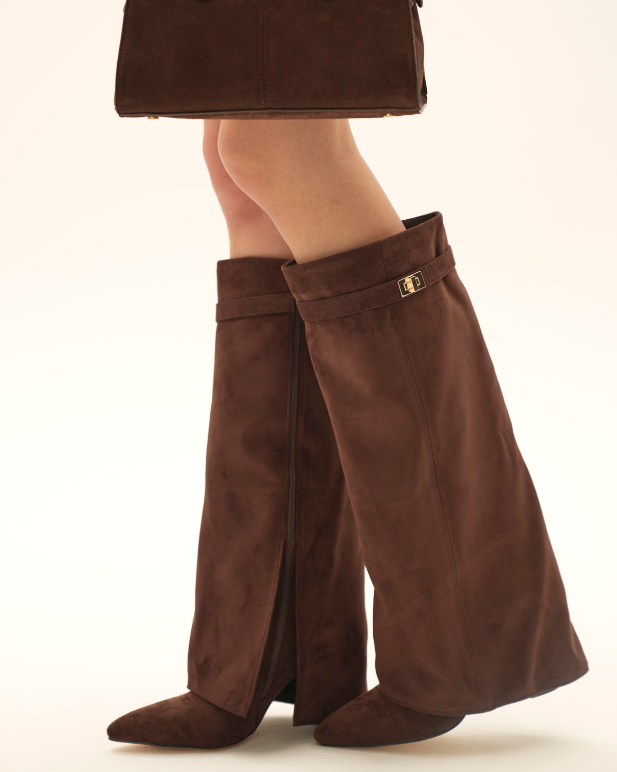 Anastasia - Knee-high Laced Boots in Suede-15553347649909-Mirella Fiore