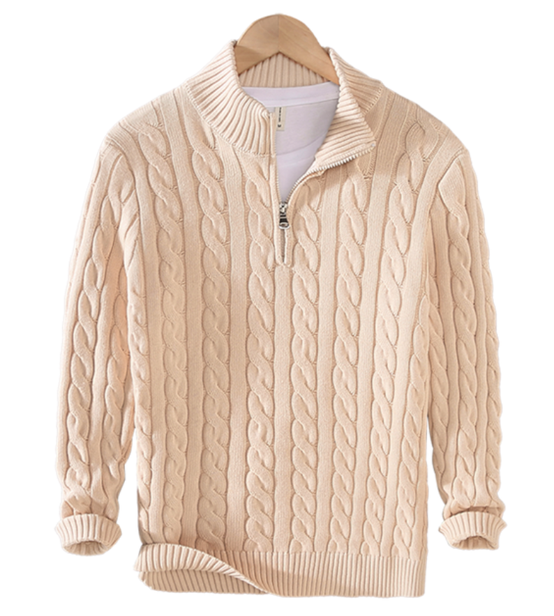 Anthony | Half Zip Cable Knit-15553980203381-Nancy & Mae Savannah