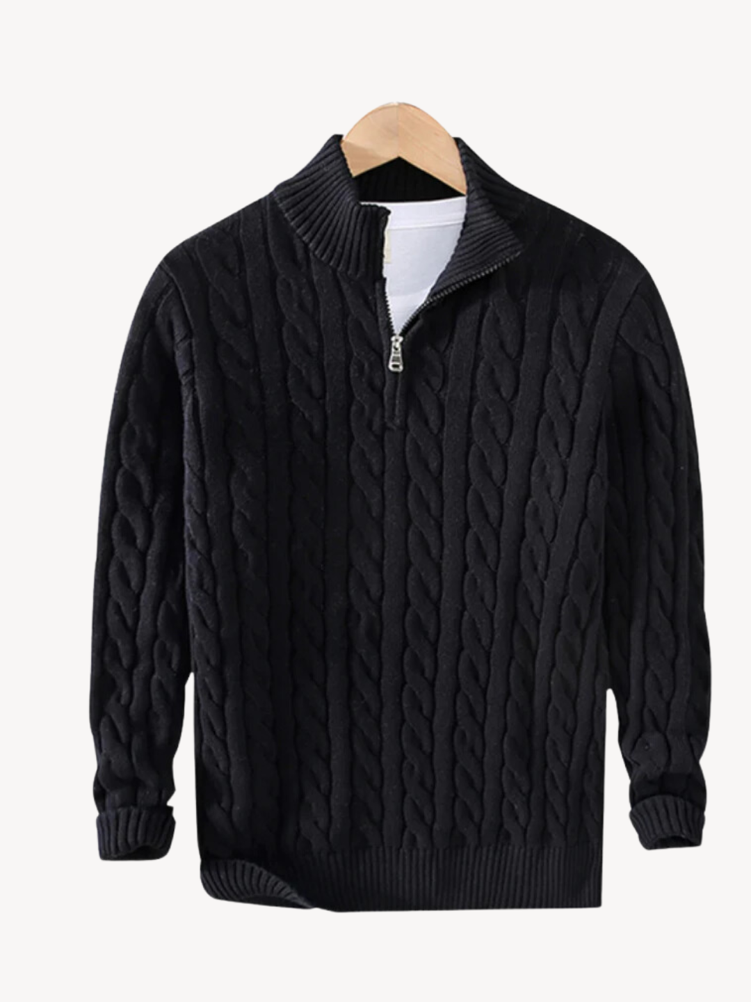Anthony | Half Zip Cable Knit-15553980203381-Nancy & Mae Savannah